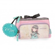 NECESSER 3 ZIP BEAUTY DA VIAGGIO LOST IN MUSIC GORJUSS SANTORO LONDON ORIGINAL 20,5X10,5X8CM ROSA/LILLA SFUM.100%PU