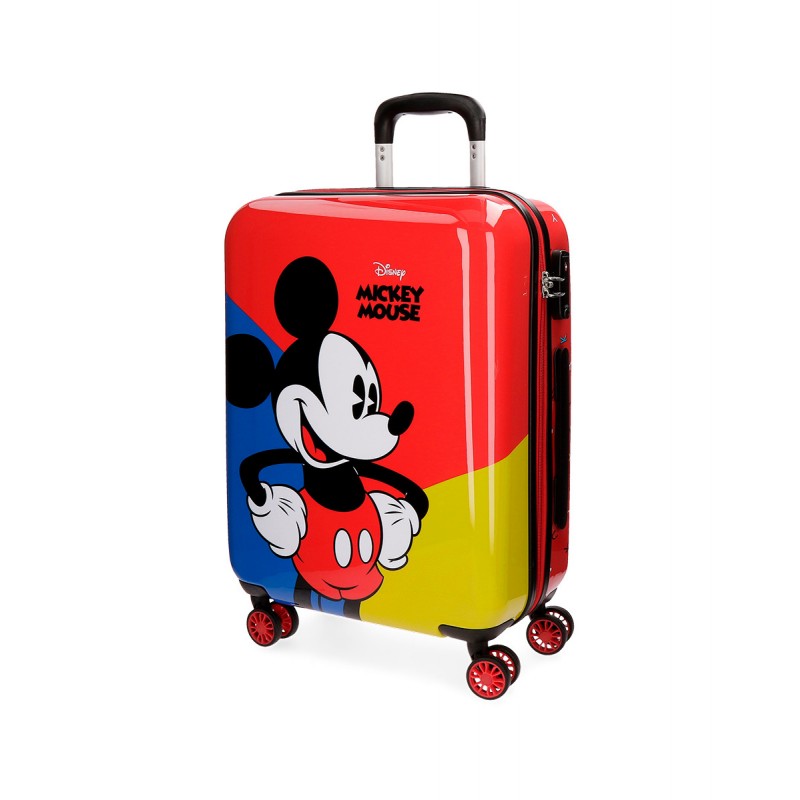 TROLLEY ABS DA VIAGGIO 4 RUOTE MICKEY MOUSE DISNEY ORIGINAL VALIGIA TOPOLINO  BAGAGLIO A MANO 40X55X20CM CHIUS.A COMBINAZ - Parole e Pensieri
