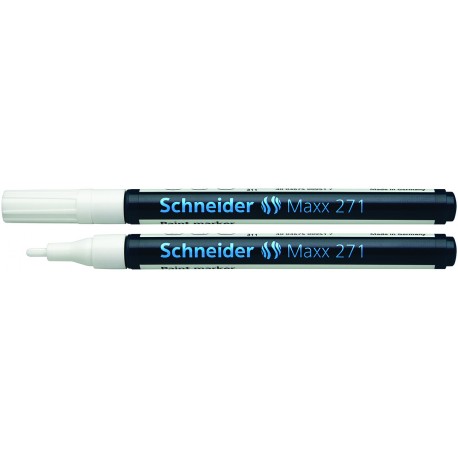 SCHNEIDER PENNARELLO A VERNICE MAXX271 PER TUTTE LE SUPERFICI PUNTA 1-2 MM COLORE BIANCO