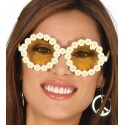 OCCHIALI HIPPIE FINTI CON APPLICAZIONI MARGHERITE PER TRAVESTIMENTI DI CARNEVALE E PARTY VARI COD 17272