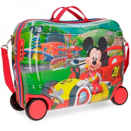 TROLLEY CAVALCABILE4 RUOTE ABS MICKEY ROADSTER RACERS DISNEY ORIGINAL  50X38X20CM VALIGIA TOPOLINO CHIUSURA A COMBINAZIO. - Parole e Pensieri