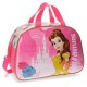 BORSA DA VIAGGIO PALESTRA/PISCINA CON TRACOLLA PRINCIPESSA BELLA DISNEY ORIGINAL 40X27X21CM ROSA 1 ZIP DISEGNO A RILIEVO