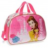 BORSA DA VIAGGIO PALESTRA/PISCINA CON TRACOLLA PRINCIPESSA BELLA DISNEY ORIGINAL 40X27X21CM ROSA 1 ZIP DISEGNO A RILIEVO