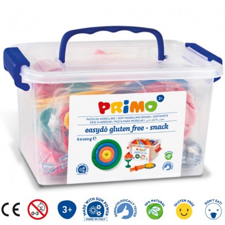 MOROCOLOR SET EASYDO"SNACK BAR PASTA PER MODELLARE 8 PEZZI X 100GR. PIU"ACCESSORI CON TOVAGLIETTA - SENZA GLUTINE