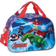 BORSA DA VIAGGIO PALESTRA PISCINA AVENGERS ICE MARVEL 1 ZIP 40X29X21CM ROSSO E BLU STAMPA IN PVC