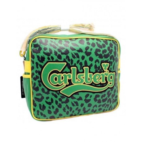 TRACOLLA CARLSBERG JUNGLE FANTASY ROAR ORIZZONTALE 30X35 CM.VERDE CON BORDI GIALLI