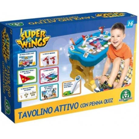 SUPER WINGS TAVOLINO ELETTRONICO CON PENNA QUIZ ELETTRONICA VANO PORTAGIOCHI BASE D"APPOGGIO GIOCHI PREZIOSI