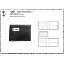 PORTAFOGLIO 100% PELLE FC JUVENTUS ORIGINAL NERO 12X9,5CM 2 SCOMPARTI PORTASPICCIOLI P.CARTE DI CRED. PRODOTTO UFFICIALE