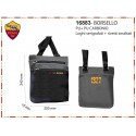 BORSELLO TRACOLLA UOMO AS ROMA ORIGINAL 22X17X4CM NERO 100%PU PRODOTTO UFFICIALE IMMA SPA ITALY