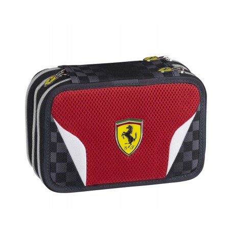 ASTUCCIO CORREDO 3 ZIP SCUOLA FERRARI ORIGINAL COMPLETO 41PZ GIOTTO/FILA/FRIXION/TRATTO DISTRIBU. DA PANINI SCUOLA ITALY