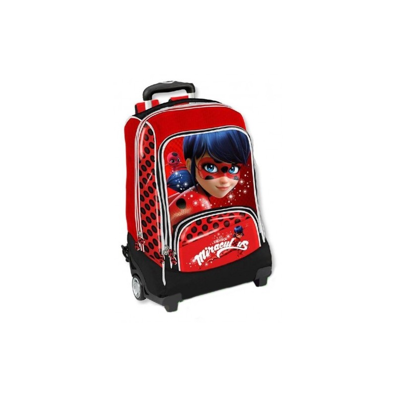 Miraculous 25 Litri Le Storie Di Ladybug E Chat Noir Y97774 Valigia Per Bambini Rosso Trolley Da Cabina 53 Centimetri