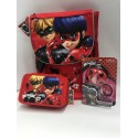 PROMO SCHOOL PACK MIRACULOUS LADY BUG ZAINO SCUOLA ESTENSI.+ GADGET + ASTUCCIO 3 ZIP FRIXION/GIOTTO/TRATTO. PANINI ITALY