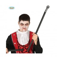 BASTONE SMONTABILE DRACULA 72CM IN PLASTICA CON IMPUGNATURA TESCHIO PER TRAVESTIMENTI DI HALLOWEEN E PARTY A TEMA HORROR