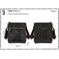 BORSELLO TRACOLLA FC JUVENTUS 24X20X5CM NERA CUCITURA BIANCA TASCA CON ZIP ESTERNA + 1 INTERNA PRODOTTO UFFICIALE 100%PL