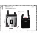 BORSELLO TRACOLLA FC JUVENTUS 25X22X1CM NERA A STRISCIE BIANCONERE TASCA CON ZIP ESTERNA +1 INTERNA PRODOTTO UFFIC.100%P