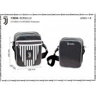 BORSELLO TRACOLLA FC JUVENTUS 24X18X5CM NERA TASCA CON ZIP ESTERNA+1 INTERNA PRODOTTO UFFICIALE 100%PL DISTR.IMMA ITALY