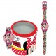 OROLOGIO DA POLSO MINNIE DISNEY ORIGINAL QUADRANTE 25CM. ANALOGICO CON NUMERI 2 COLORI DISPONIBILI ROSSO/NERO