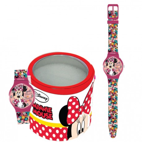 OROLOGIO DA POLSO MINNIE DISNEY ORIGINAL QUADRANTE 25CM. ANALOGICO CON NUMERI 2 COLORI DISPONIBILI ROSSO/NERO