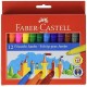 ASTUCCIO 12 PENNARELLI JUMBO CASTELLO A FIBRA RESISTENTI LAVABILI SULLA MAGGIOR PARTE DEI TESSUTI FABER CASTELL GERMANY