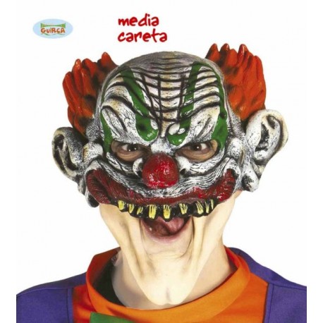 MASCHERA MOSTRO CLOWN JOKER PAGLIACCIO TERROR IN GOMMA PER TRAVESTIMENTI DI HALLOWEEN CARNEVALE E SPETTACOLI HORROR