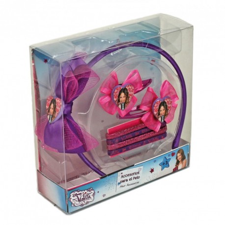 SET ACCESSORI CAPELLI VIOLETTA DISNEY -4 ELASTICI- 2 FERRETTI- 1 CERCHIETTO