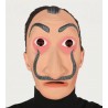 MASCHERA CARNEVALE GENIO PINTOR SALVADOR DALI" IN PVC PER TRAVESTIMENTI FESTE E PARTY A TEMA RAPINATORI IN TUTA ROSSA