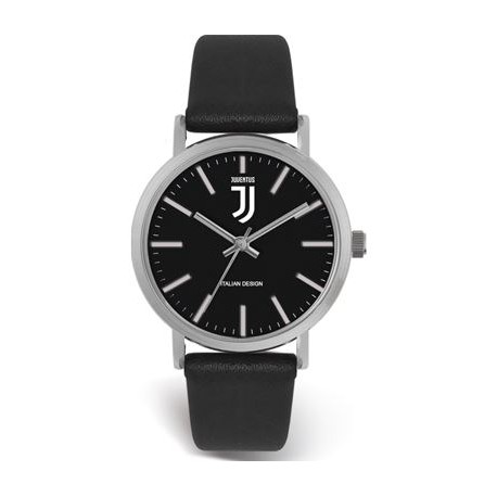 OROLOGIO DA POLSO DIAM.39MM.AL QUARZO PROOTTO UFFICIALE FC JUVENTUS QUADRANTE NERO CINTURINO IN S.PELLE NERO