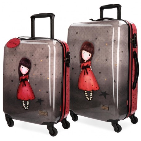 SET 2 TROLLEY ABS DA VIAGGIO THE BLACK STAR GORJUSS SANTORO LONDON ORIGINAL  37X55X20CM BAG. A MANO 45X67X26CM DA STIVA - Parole e Pensieri