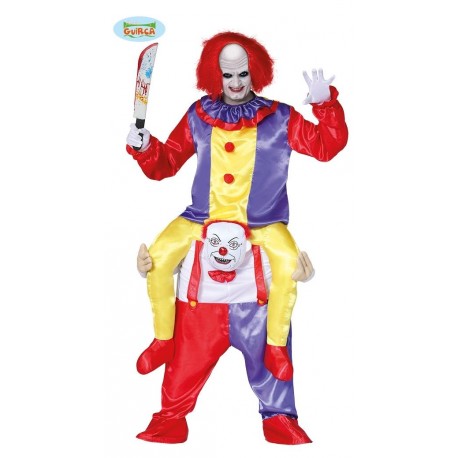 COSTUME CARNEVALE CLOWN ASSASSINO DA CAVALCARE TAGL.UN 50/54 VESTITO COMPLETO E GAMBE IMBOTTITE E CAMICIA NO ACCESSORI