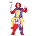 COSTUME CARNEVALE CLOWN ASSASSINO DA CAVALCARE TAGL.UN 50/54 VESTITO COMPLETO E GAMBE IMBOTTITE E CAMICIA NO ACCESSORI