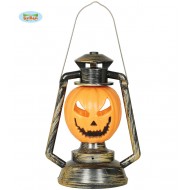 LANTERNA 32 CM IN PLASTICA ZUCCA CON LUCI CHE RIDE ART.DECORATIVI PER ADDOBBI HALLOWEEN PER LOCALI E PARTY A TEMA HORROR