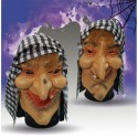 MASCHERA MORBIDA STREGA BEFANA CON ELASTICO PER TRAVESTIMENTI DI HALLOWEEN CARNEVALE E PARTY A TEMA HORROR MOSTRO