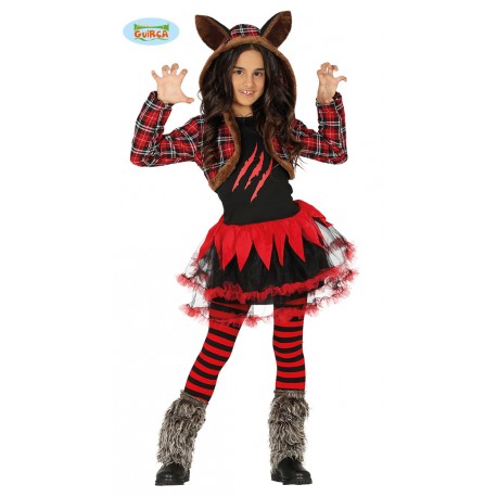 COSTUME LUPO MANNARO BABY 5/6 ANNI VESTITO CON CAPUCCIO C.GAMBE X TRAVESTIMENTI DI CARNEVALE HALLOWEEN HORROR NO ACCESS.