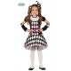 COSTUME CARNEVALE CLOWN DARK CIRCUS 7/9 ANNI VESTITO MANICHE DIADEMA PER TRAVESTIMENTI DI HALLOWEEN CARNEVALE NO ACCESS