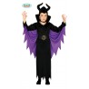COSTUME STREGA MALEFICA 7/9 ANNI VESTITO COMPL.CAPPELLO E CINTURA PER TRAVESTIMENTI DI HALLOWEEN CARNEVALE NO ACCESSORI