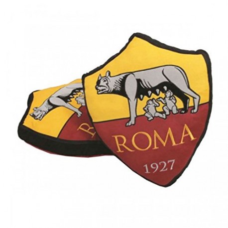 CUSCINO SAGOMATO AS ROMA 40X32X10CM PRODOTTO UFFICIALE MORBIDO A FORMA DI LOGO CON CUCITURE A RILIEVO 100%POLIESTERE