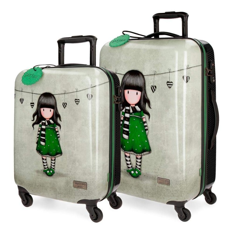 SET 2 TROLLEY DA VIAGGIO ABS 4 RUOTE GORJUSS THE SCARF SANTORO LONDON  VALIGIE 37X55X20CM BAG.A MANO DA STIVA 45X67X26 - Parole e Pensieri