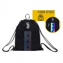 SAKKY BAG FC JUVENTUS ZAINO A SACCA CON BANDA FLASHCOLOR 37X47CM NERA CON SPALLACCI PRODOTTO UFFICIALE SEVEN ITALY