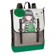 ZAINO PORTA PC THE SCARF GORJUSS SANTORO LONDON 29X38X9CM IN SIMILPELLE TASCA CON ZIP LATO SPALLA BACK PACK 100%PVC