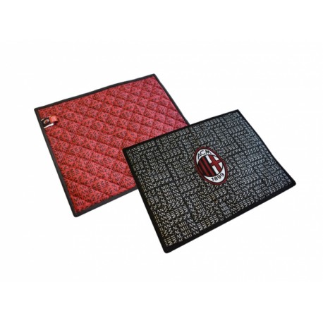 TOVAGLIETTA AMERICANA AC MILAN 45X35CM 100% COTONE NERO DA UN LATO ROSSO TRAPUNTATO DALL" ALTRO PRODOTTO UFFICIALE