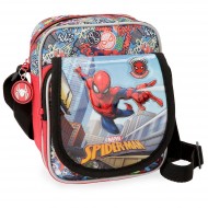 TRACOLLINA SPIDERMAN GRAFITI ORIGINAL MARVEL 15X19X10CM BLU E ROSSA 1 ZIP CON PATTINA 2 TASCHE CON ZIP 70%MICR.30%PVC