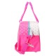 BORSA DA VIAGGIO CON TRACOLLA PRINCIPESSE DISNEY 44X25X22CM FUCSIA STAMPA A RILIEVO PVC IDEALE PER PALESTRA E PISCINA