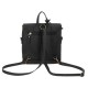 BORSA MINI ZAINO CASUAL LALA PEPE JEANS LONDON 22X24X16CM NERO FIORELLINI 1 ZIP TASCA CON ZIP ESTERNA + 1 INTERNA.100%PU