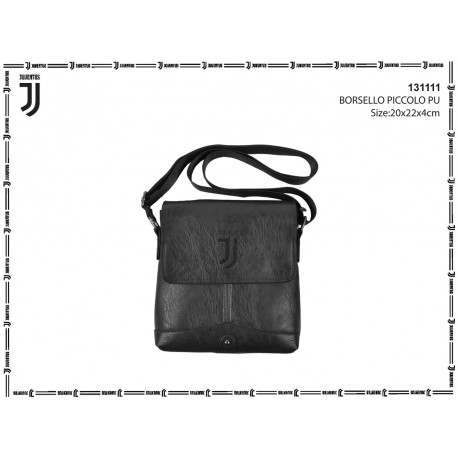 BORSELLO TRACOLLA UOMO FC JUVENTUS 21X22X4CM NERO CON PATTINA 2 TASCHE ESTERNE1CON ZIP 100%PL PRODOTTO UFFIC. IMMA ITALY