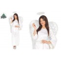 COSTUME ANGELO ADULTA TG.L 40/42 VESTITO BIANCO COMPL.DI DIADEMA E CINTURA X TRAVESTIMENTI NATALE CARNEVALE NO ACCESSORI