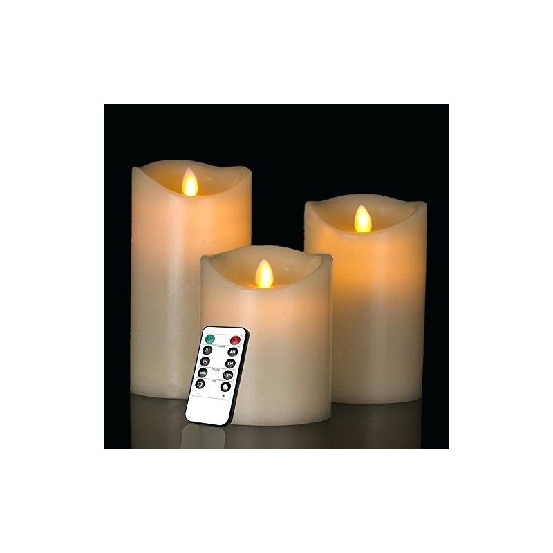 SET 3 CANDELE ORO LED 10/12/18X7,5CM RICOPERTA IN CERA CON TELECOMANDO  FIAMMA OSCILLANTE DURA 150 ORE TIMER 30 GIORNI - Parole e Pensieri