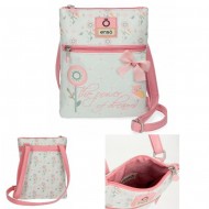 TRACOLLINA OWLS ENSÒ OIRIGINAL 1 TASCA ESTERNA CON ZIP IN SIMILPELLE ROSA E PANNA CON APPLICAZIONI 20X24CM 100%PU