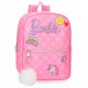 ZAINETTO BARBIE FASHION UNICORNO ROSA 23X32X10CM UTILE PER SCUOLA GITE E VIAGGI VARI DECORAZIONI A RILIEVO100% MICROFIBR