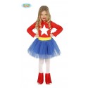 COSTUME CARNEVALE CAPITAN AMERICA SUPER EROI BIMBA 10/12 ANNI VESTITO PER FESTE E PARTY VARI 100%POLIEST. C.83215 GUIRCA