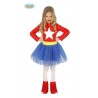 COSTUME CARNEVALE CAPITAN AMERICA SUPER EROI BIMBA 10/12 ANNI VESTITO PER FESTE E PARTY VARI 100%POLIEST. C.83215 GUIRCA